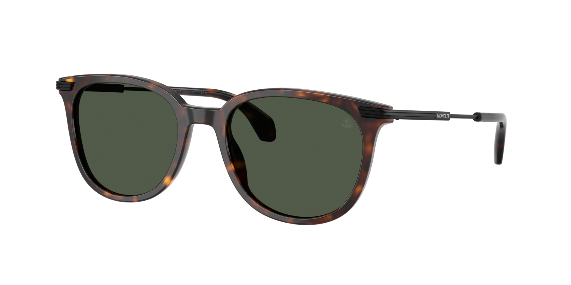 Moncler Unisex Sunglass ME6013 Korra -  Frame color: Shiny Havana, Lens color: Polarised Solid Green