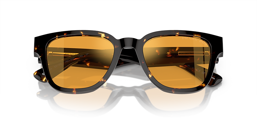 PRADA PR A04S Havana Black/Yellow - Men Luxury Sunglasses, Yellow Polar Lens