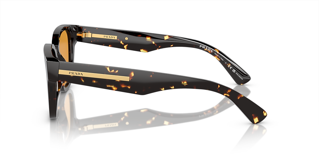 PRADA PR A04S Havana Black/Yellow - Men Luxury Sunglasses, Yellow Polar Lens