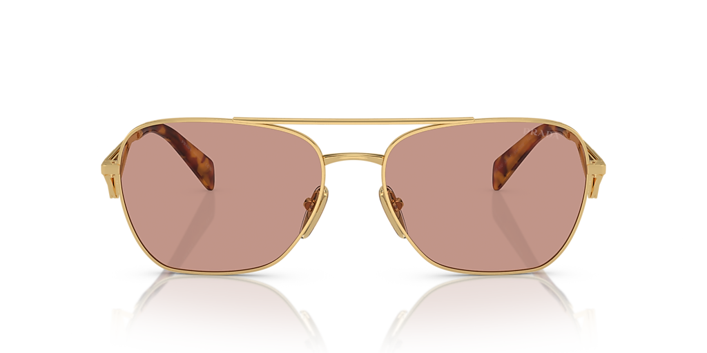 PRADA PR A50S Gold - Women Luxury Sunglasses, Dark Violet Lens