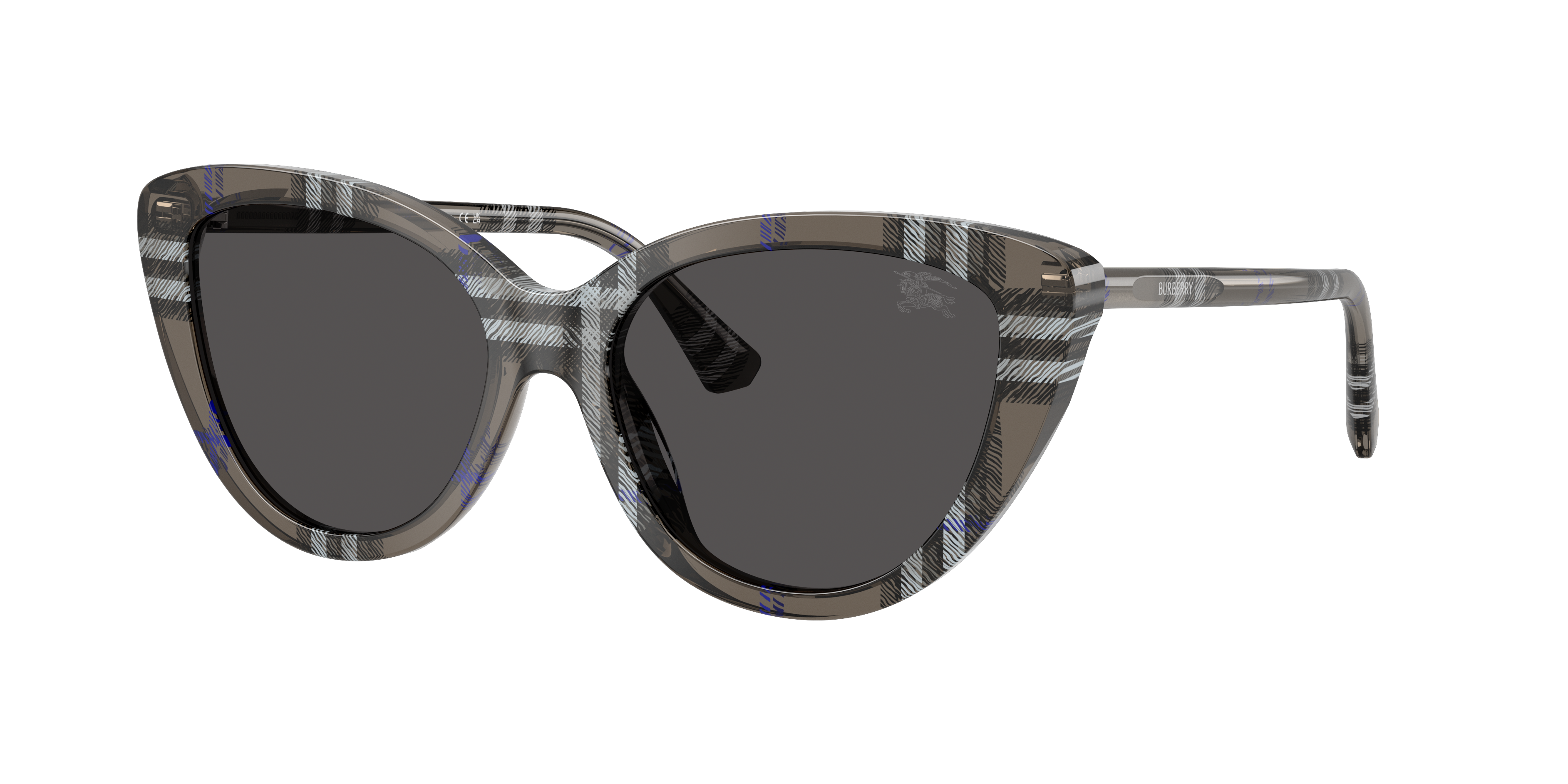 Burberry Woman Sunglass BE4457 -  Frame color: Check Lichen, Lens color: Dark Grey