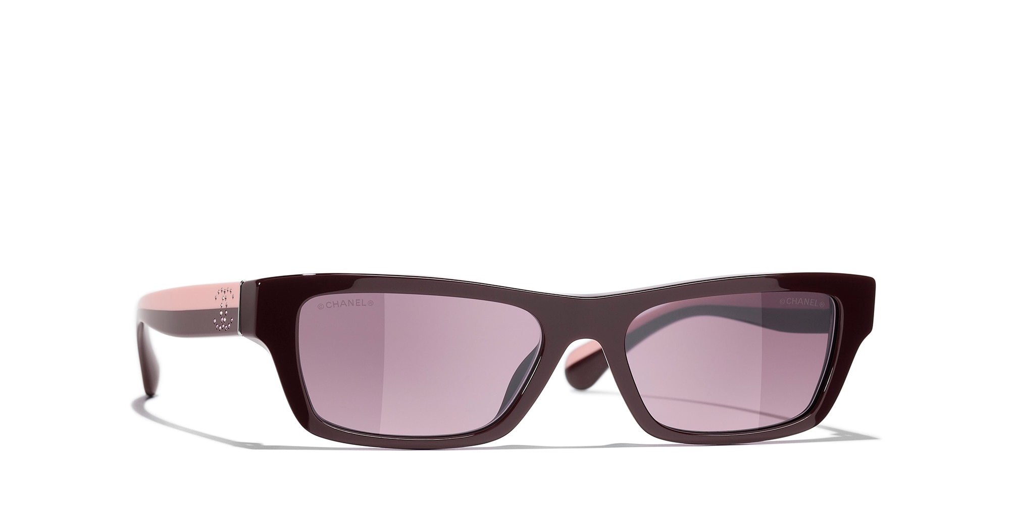 Chanel Woman Sunglass Rectangle Sunglasses CH5564B CH5564B -  Frame color: Red Vendome, Lens color: Red