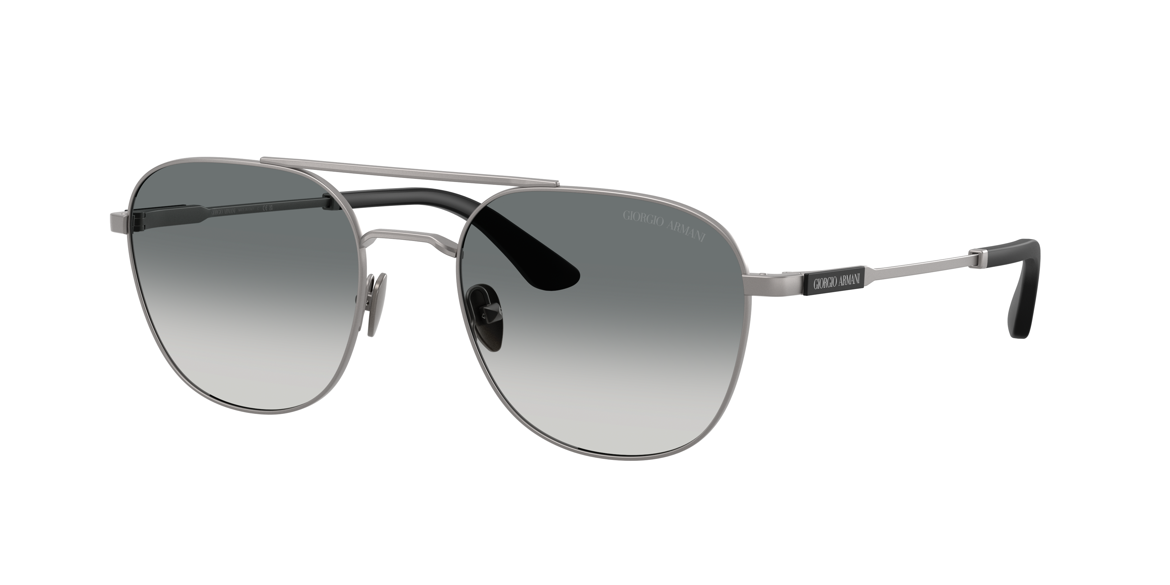 Giorgio Armani Double-bridge Design Sunglasses In Brown