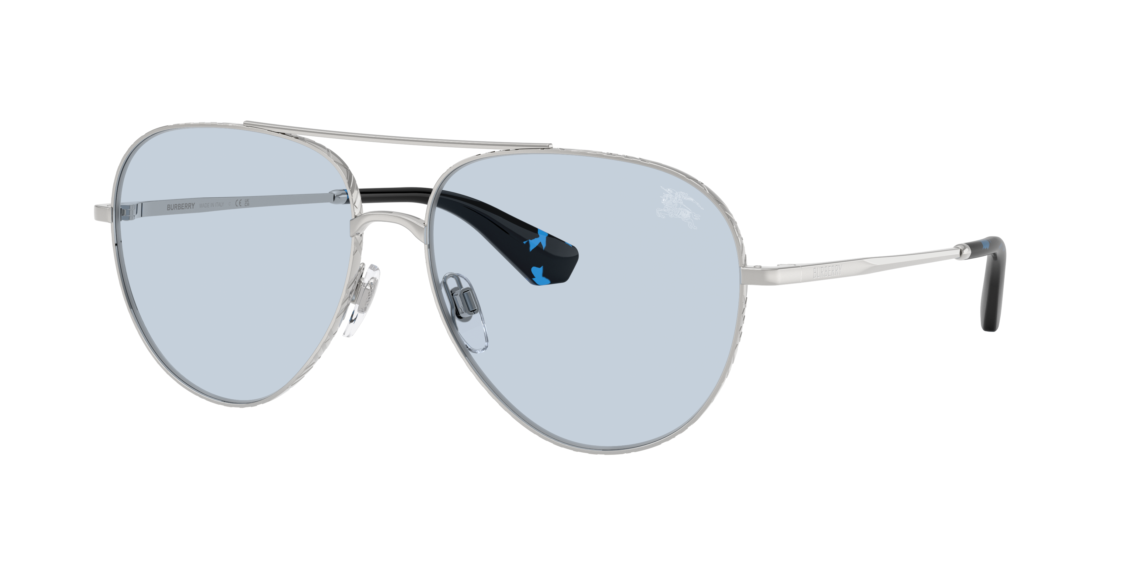 Burberry Unisex Sunglass BE3172 -  Frame color: Silver, Lens color: Azure