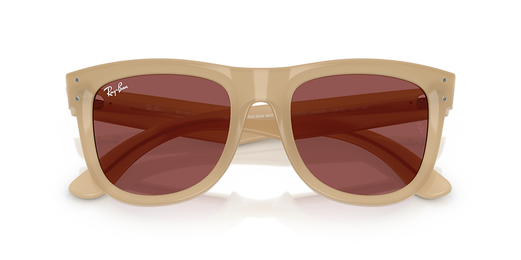 Ray-Ban Women’s Beige Wayfarer Sunglasses with Dark Lenses Sunglasses Ray-Ban Wayfarer RB2240 1443/71 50-22 Beige on  main image 4