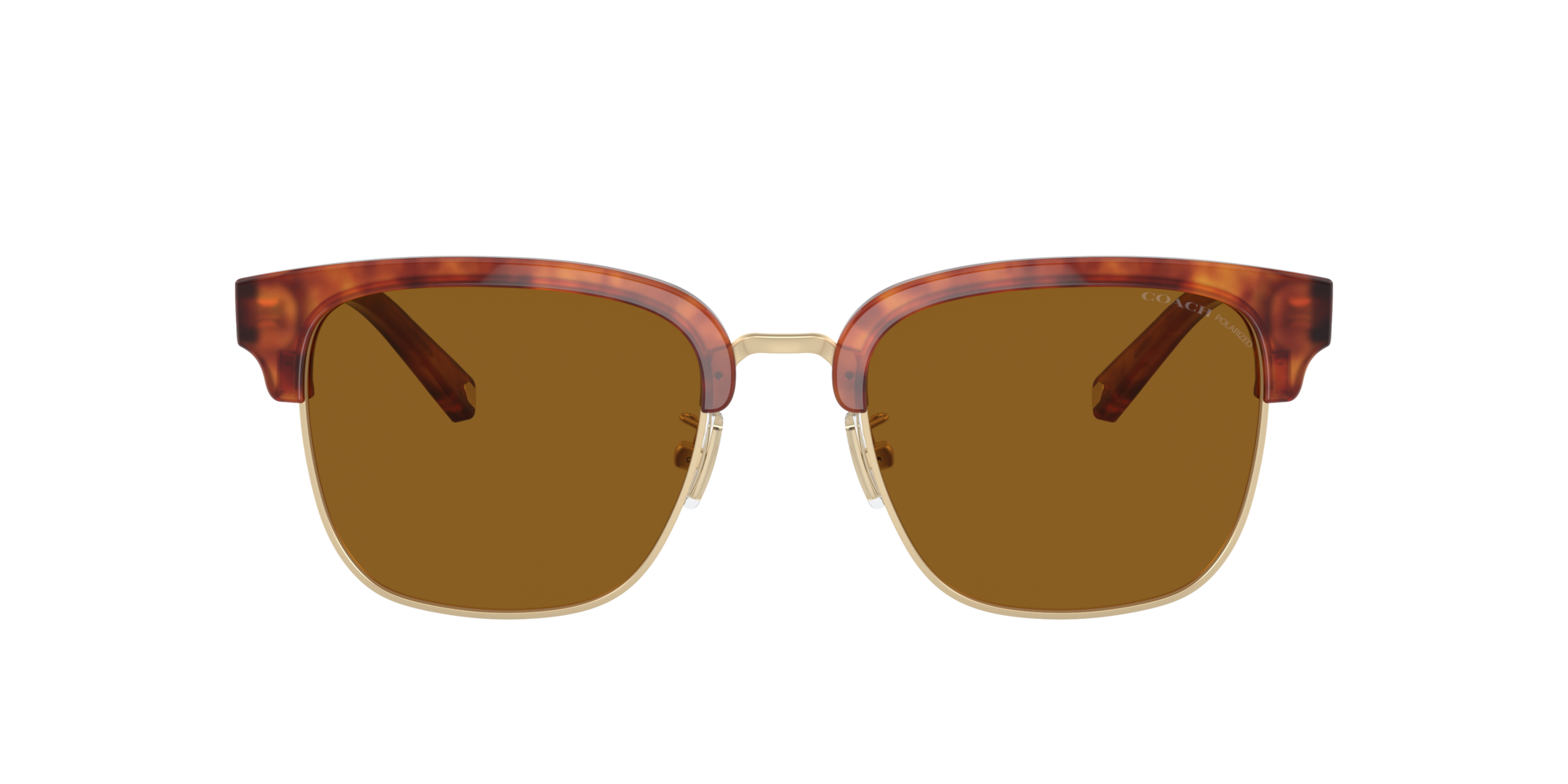 NWT COACH SUNGLASSES Authentic polished brown tortoise satin gold with case Coach HC8132 L109 sunglasses for women in Light Brown  main image 4