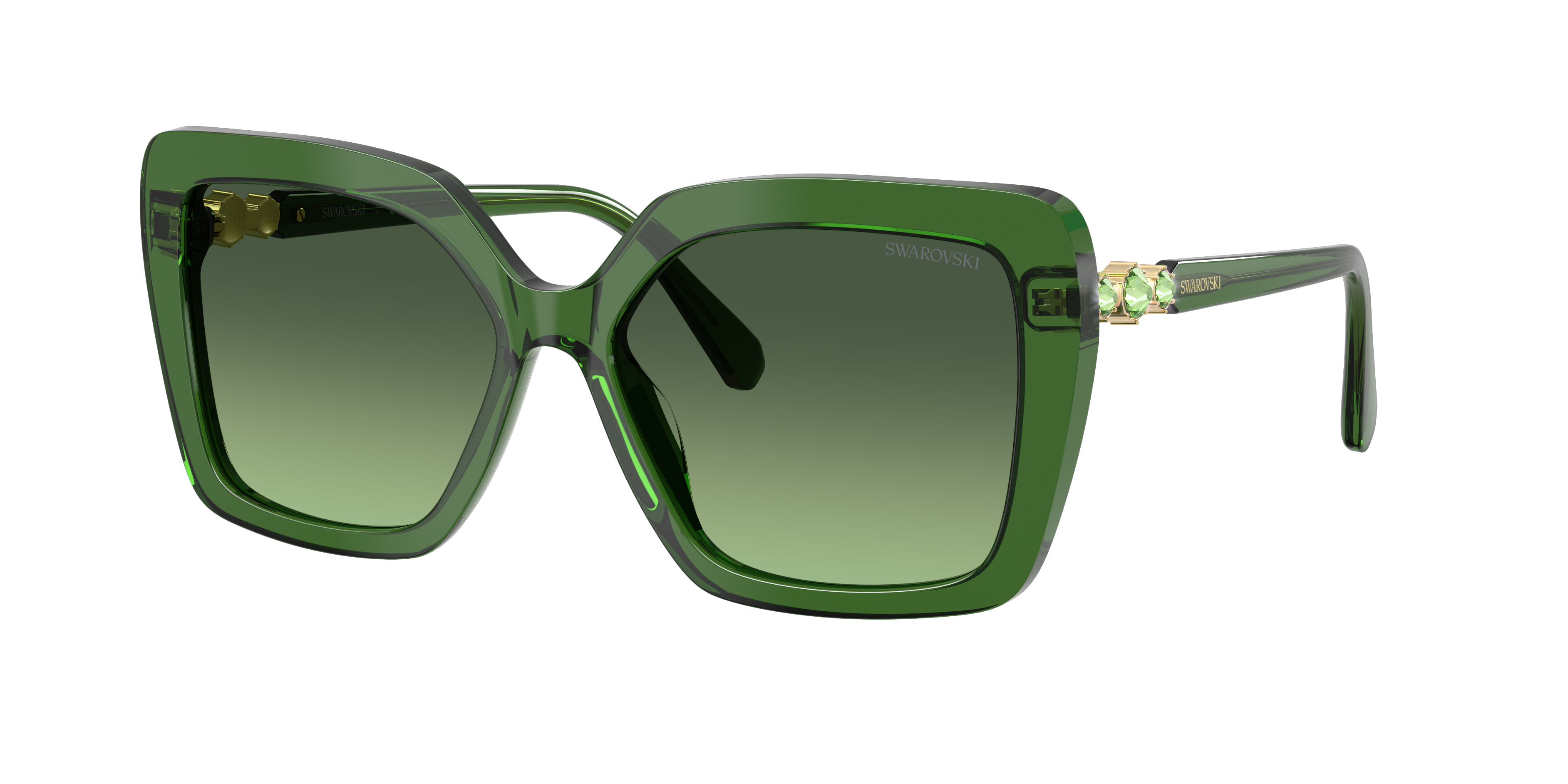 Swarovski Crystal-embellished Square Sunglasses In Green