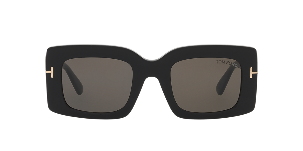 TOM FORD Brigitta Black Shiny - Woman Luxury Sunglasses, Grey Lens