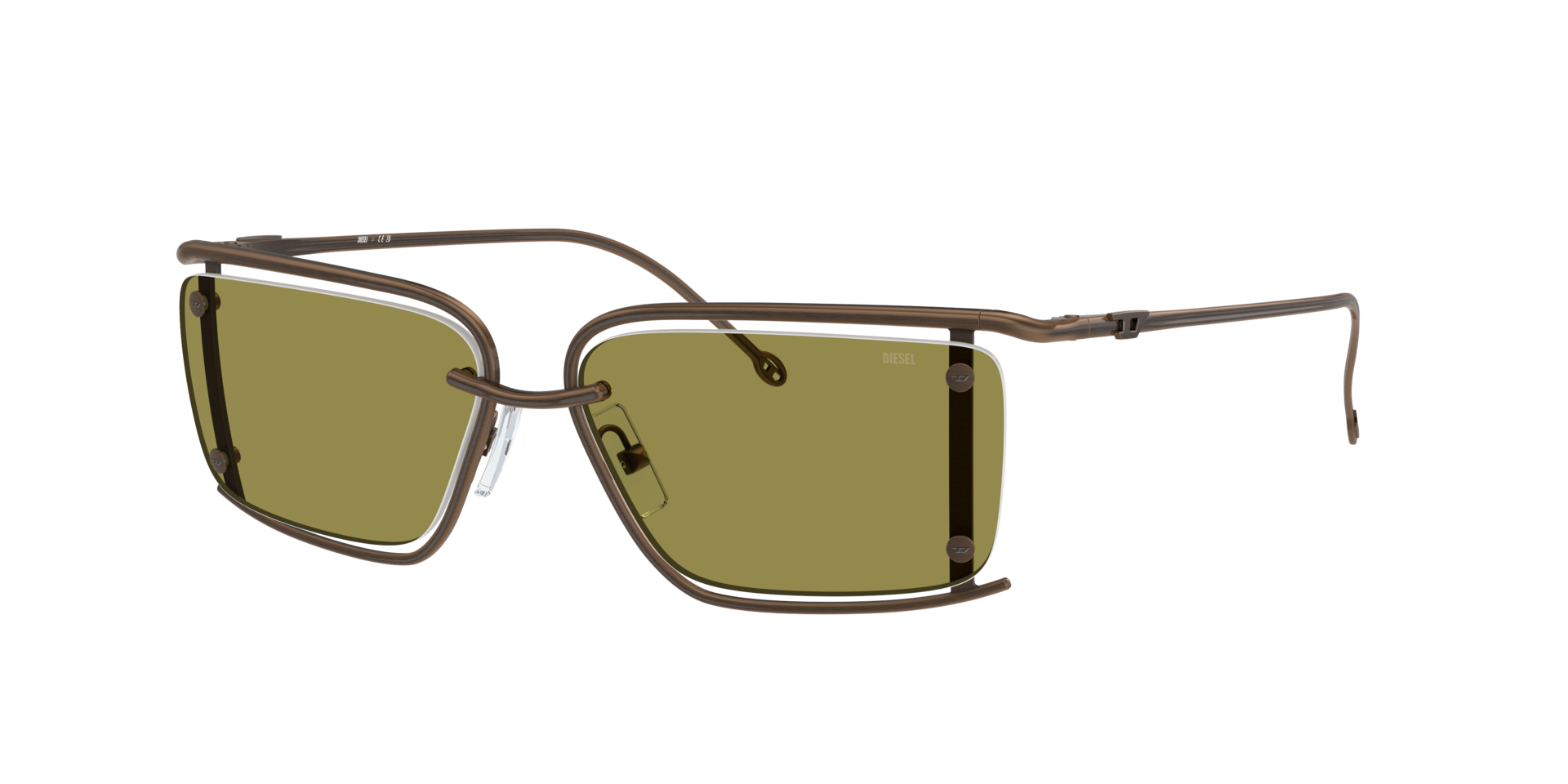 Diesel Unisex Sunglass DL1002 -  Frame color: Shiny Antique Copper, Lens color: Green