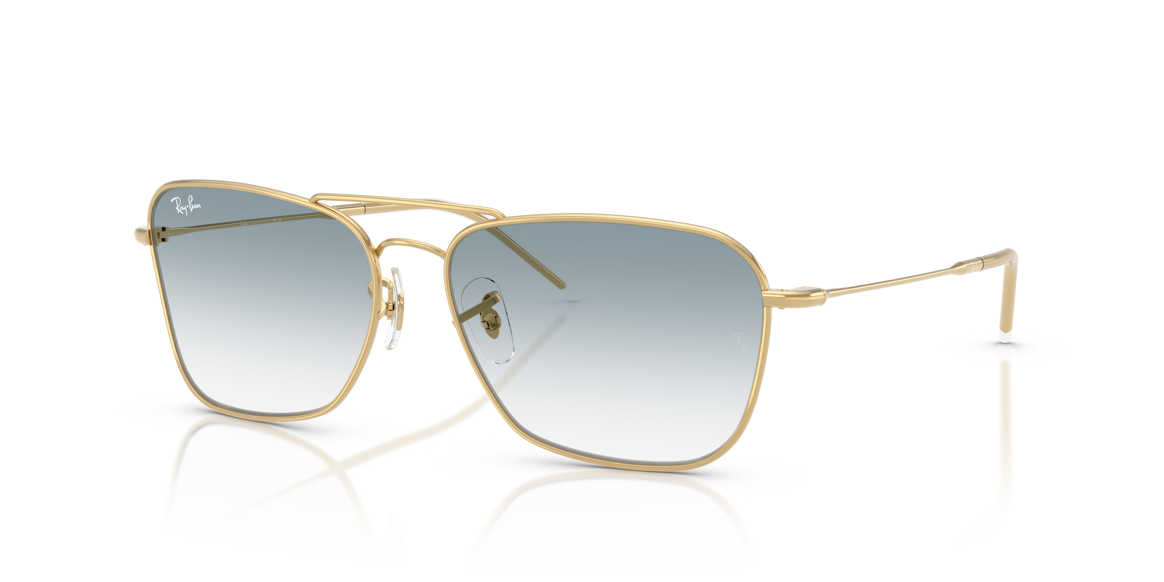 Ray-Ban Caravan Reverse XL (58 - 15) with Blue lenses and Gold