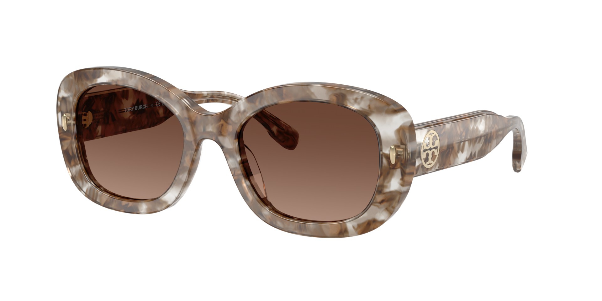 Tory Burch Brown and Cream Sunglasses TORY BURCH TY7192U 196187 Black Ivory Grey Women main image 3