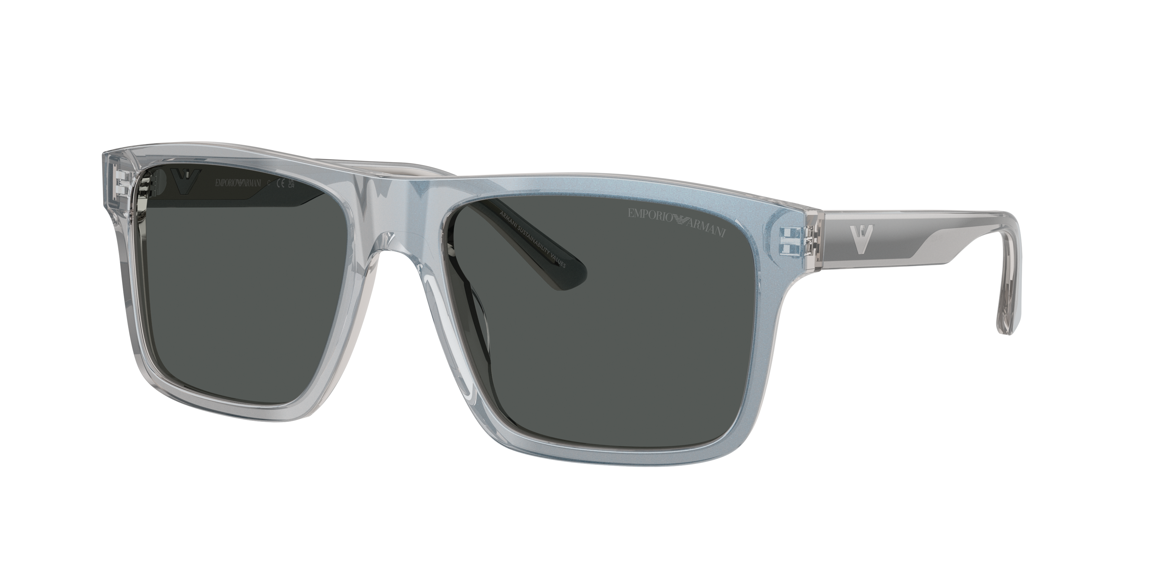 Emporio Armani Man Sunglass EA4232 -  Frame color: Iridescent Grey, Lens color: Smoke