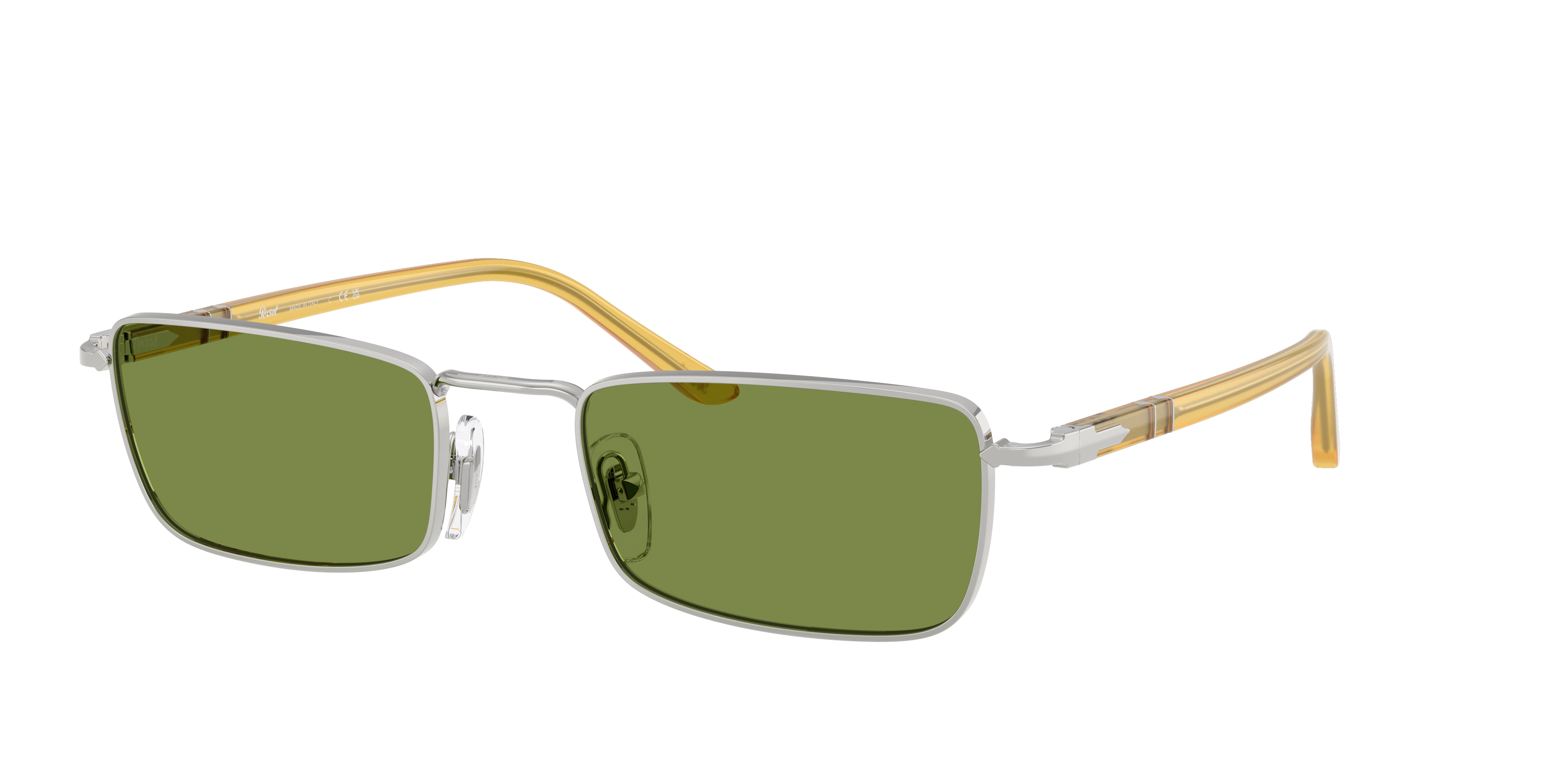 Persol Unisex Sunglass PO1025S -  Frame color: Silver, Lens color: Green