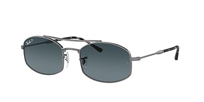 Ray-Ban RB3719 54 Light Grey & Silver Polarized Sunglasses 