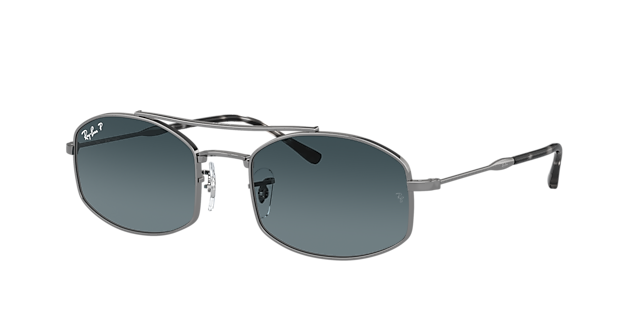 Ray-Ban RB3719 54 Light Grey & Silver Polarized Sunglasses 