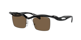 PRADA ブラック NIPPASOFT 34.5 Prada PR A02SF M (55 - 17) with Grey lenses and Black frame