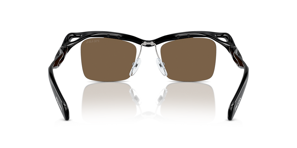 PRADA ハタフライフレムロコフリントサンクラス 0PR17ZS 1AB09S Prada PR A15S L (47 - 20) with Brown lenses and Black frame