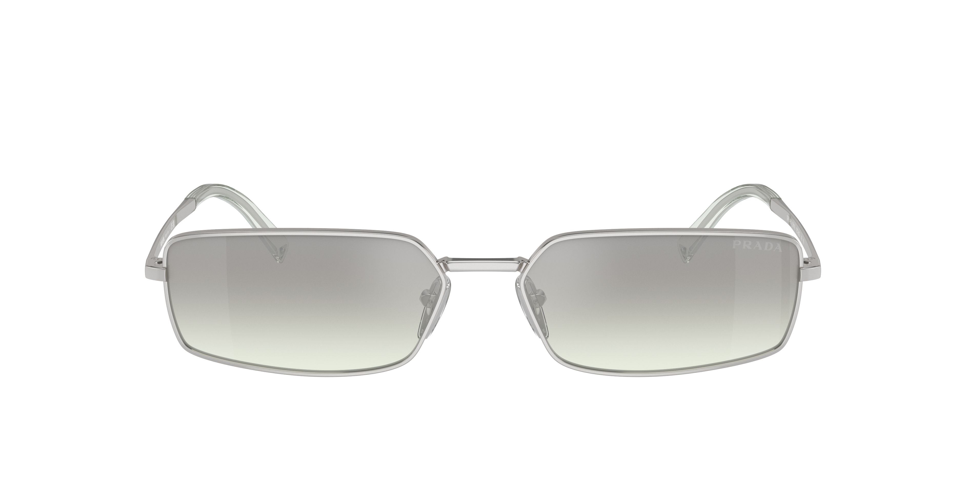 Prada Womens Silver Pr A60s Rectangular-frame Metal Sunglasses In White