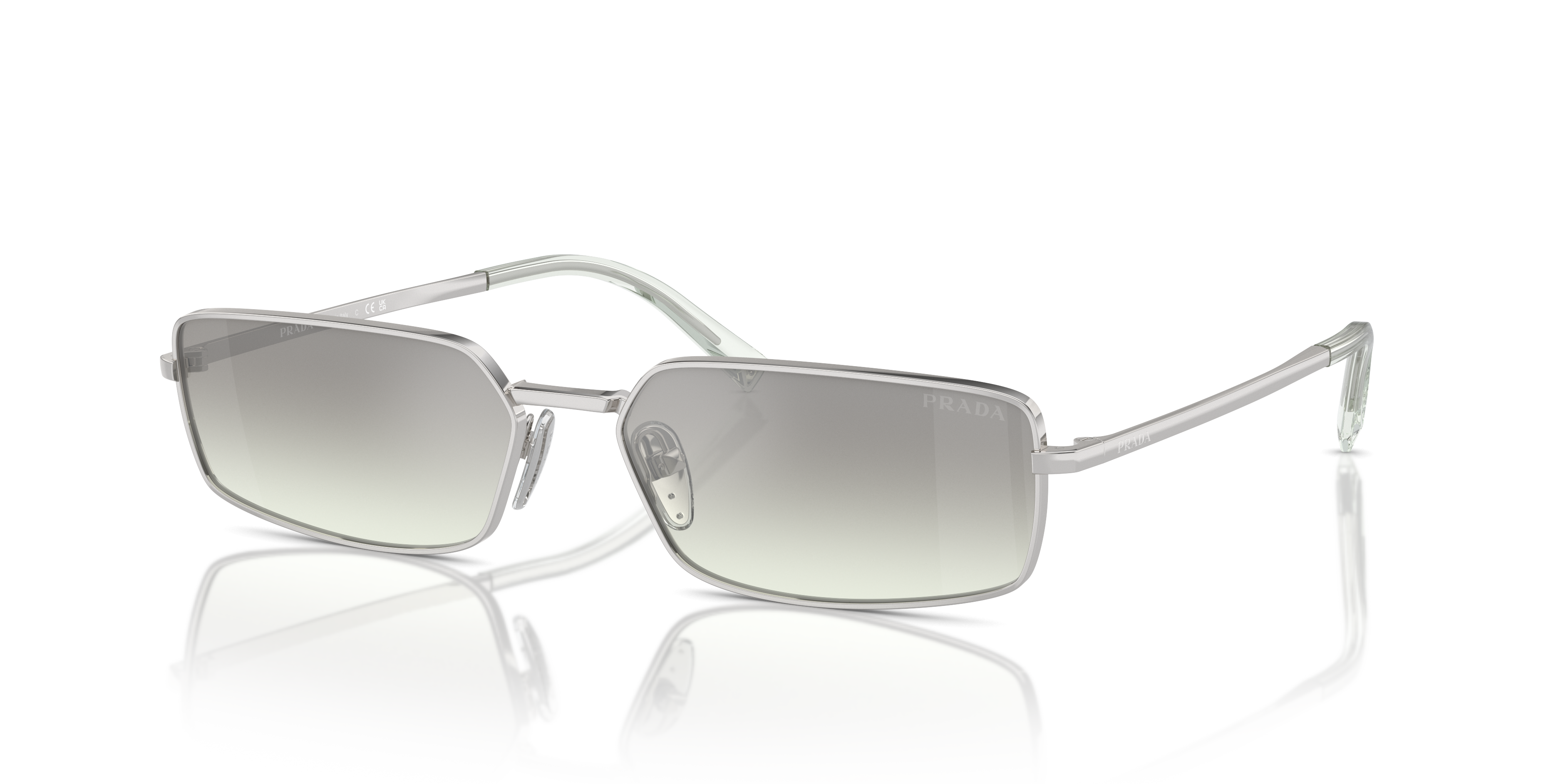 Prada PR A60S XL (59 - 16) with Green lenses and Silver frame