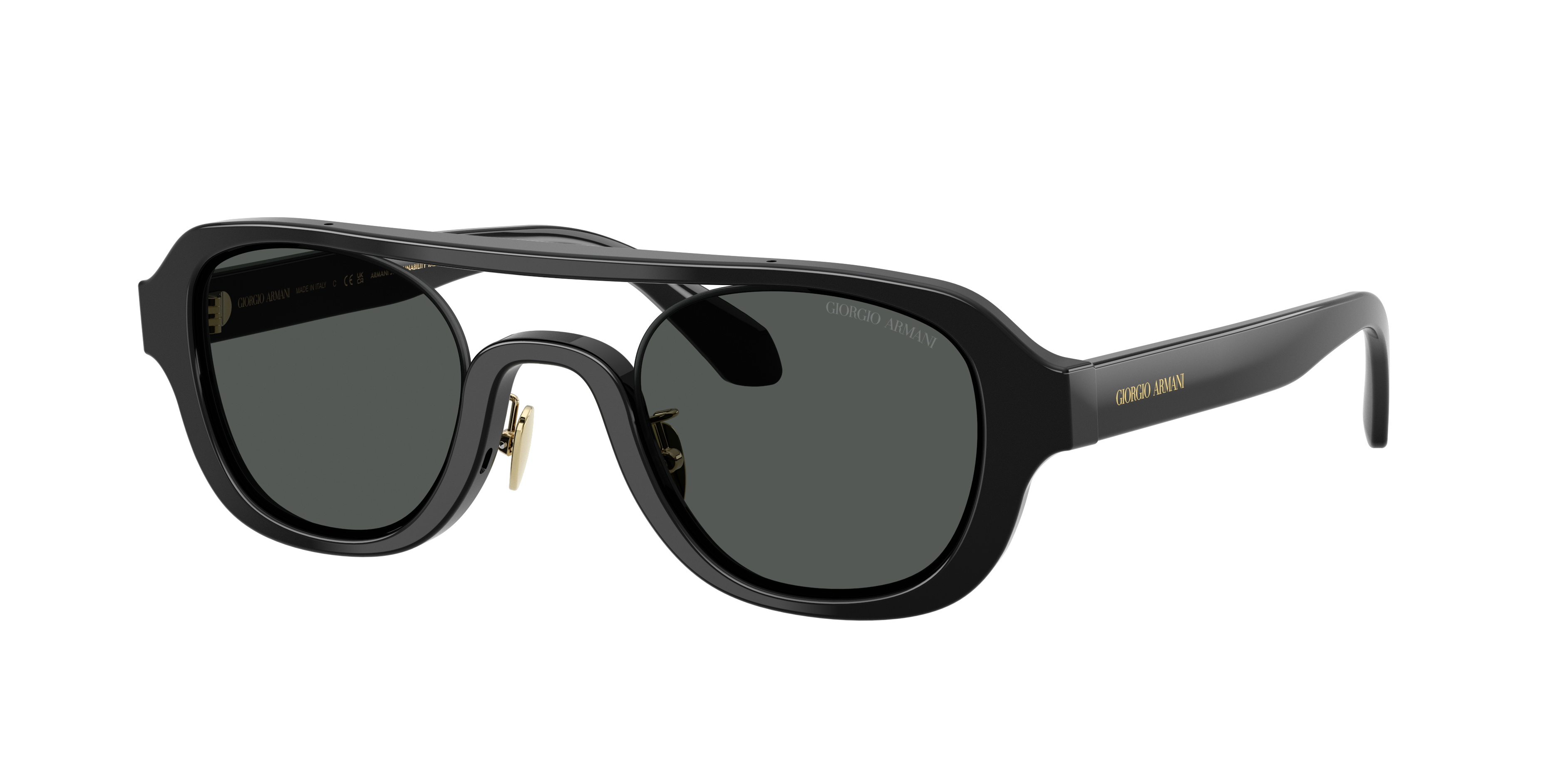 Giorgio Armani Round-frame Sunglasses In Black