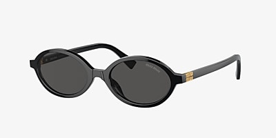 Miu Miu MU 04ZS 50 Dark Grey & Black Sunglasses | Sunglass Hut USA