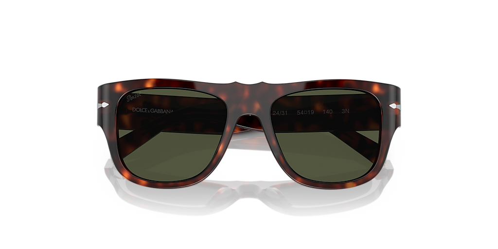 PERSOL PO3294S Havana - Man Luxury Sunglasses, Green Lens