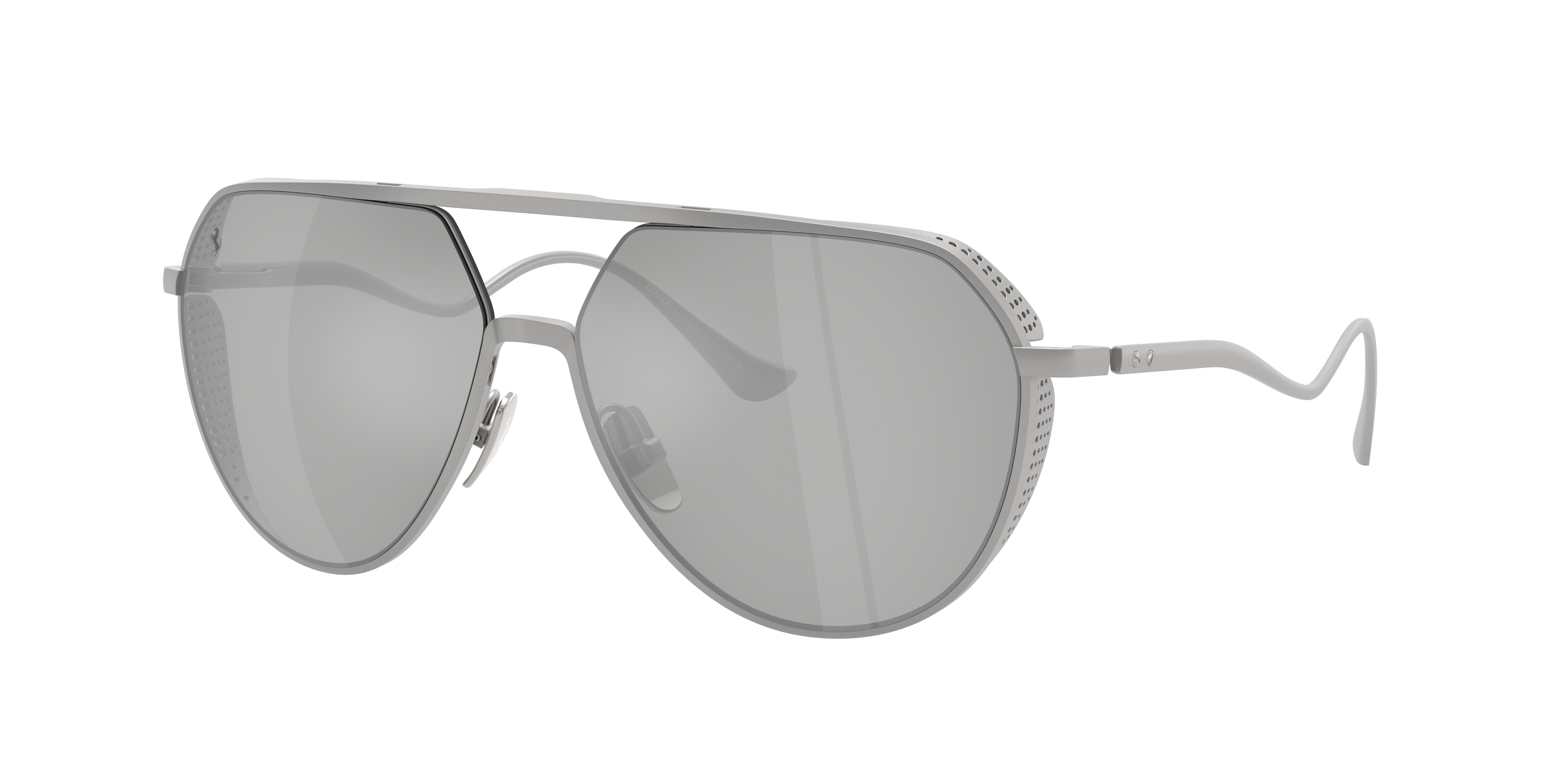 Ferrari Man Sunglass FH1021T -  Frame color: Matte Silver, Lens color: Silver Mirror