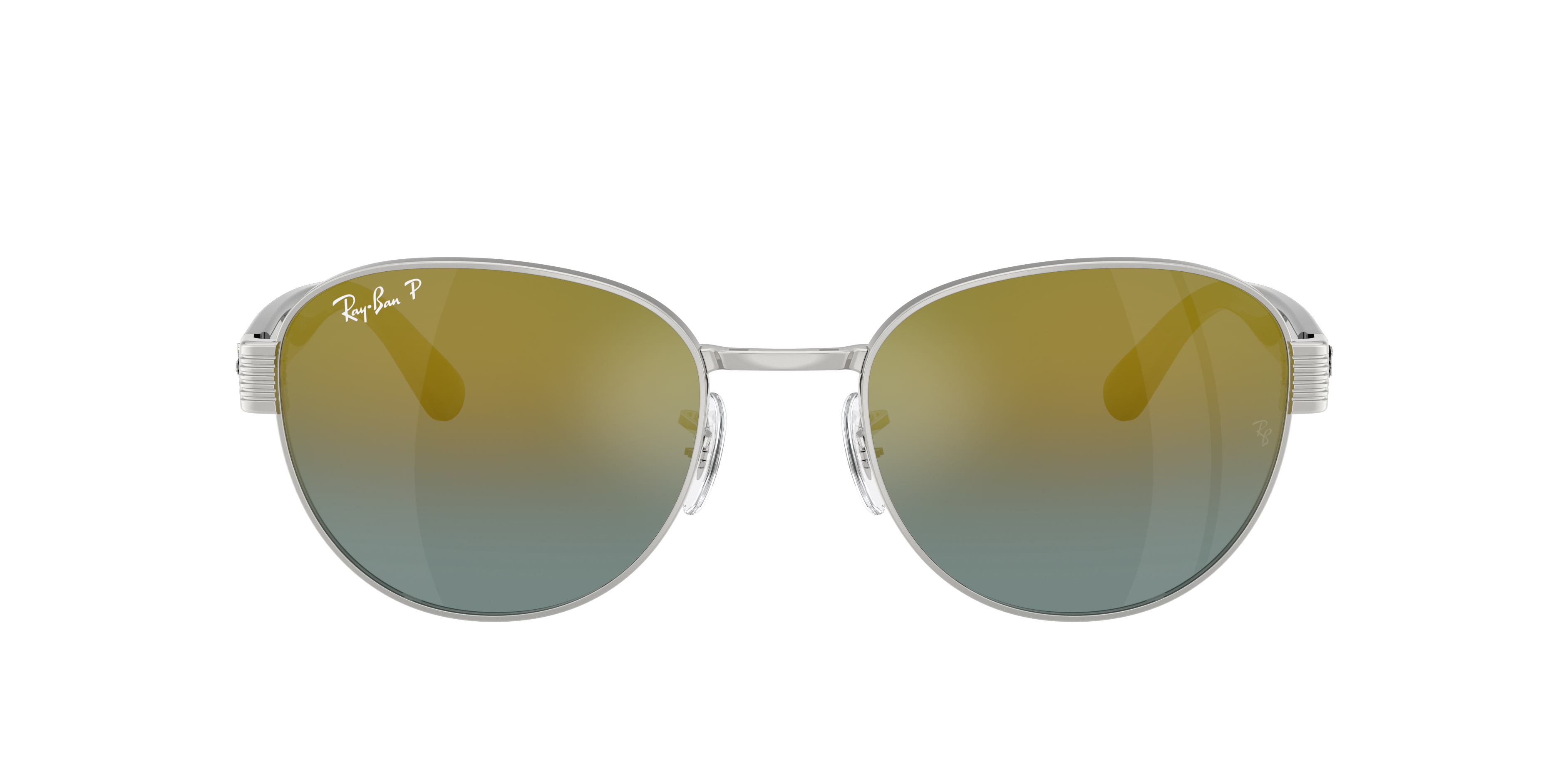Ray Ban Rb3766ch Chromance Sunglasses Striped Grey Frame Gold Lenses Polarized 54-20 In Green