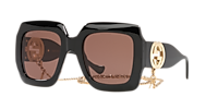 GUCCI GG1022S Black - Women Luxury Sunglasses, Brown Lens