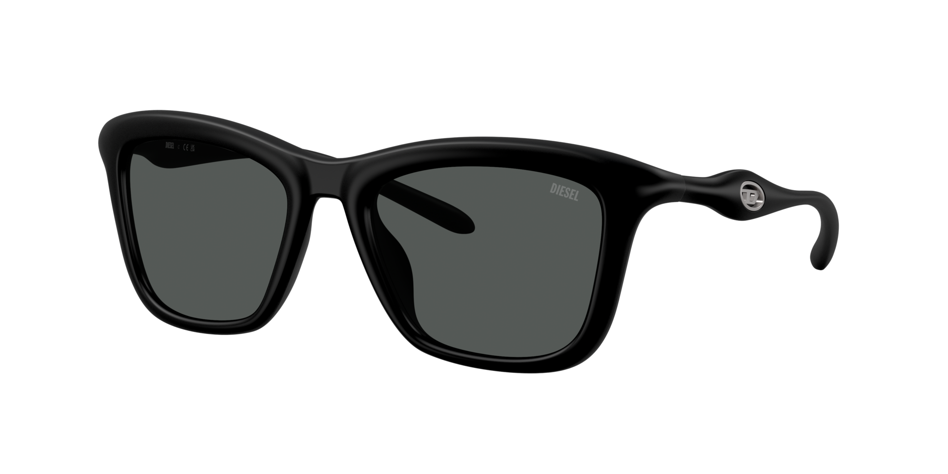 Diesel Unisex Sunglass DL3008U -  Frame color: Black Matte, Lens color: Dark Grey
