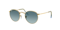 Ray-Ban Round Metal L (53 - 21) with Black lenses and Gold frame