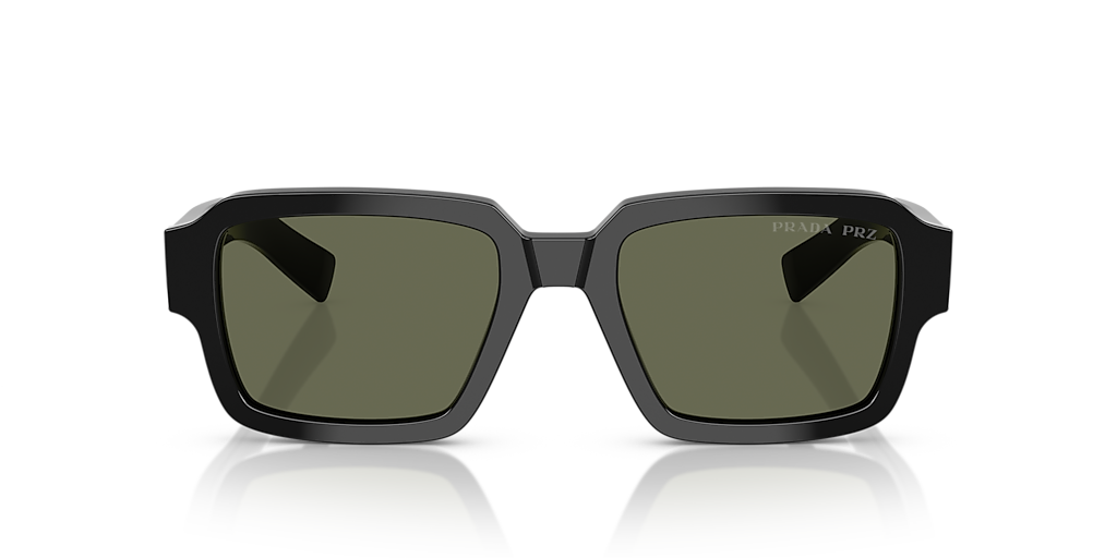 Prada PR 02ZSF M (54 - 19) with Green lenses and Black frame