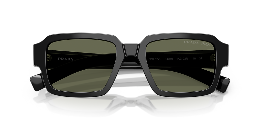 Prada PR 02ZSF M (54 - 19) with Green lenses and Black frame