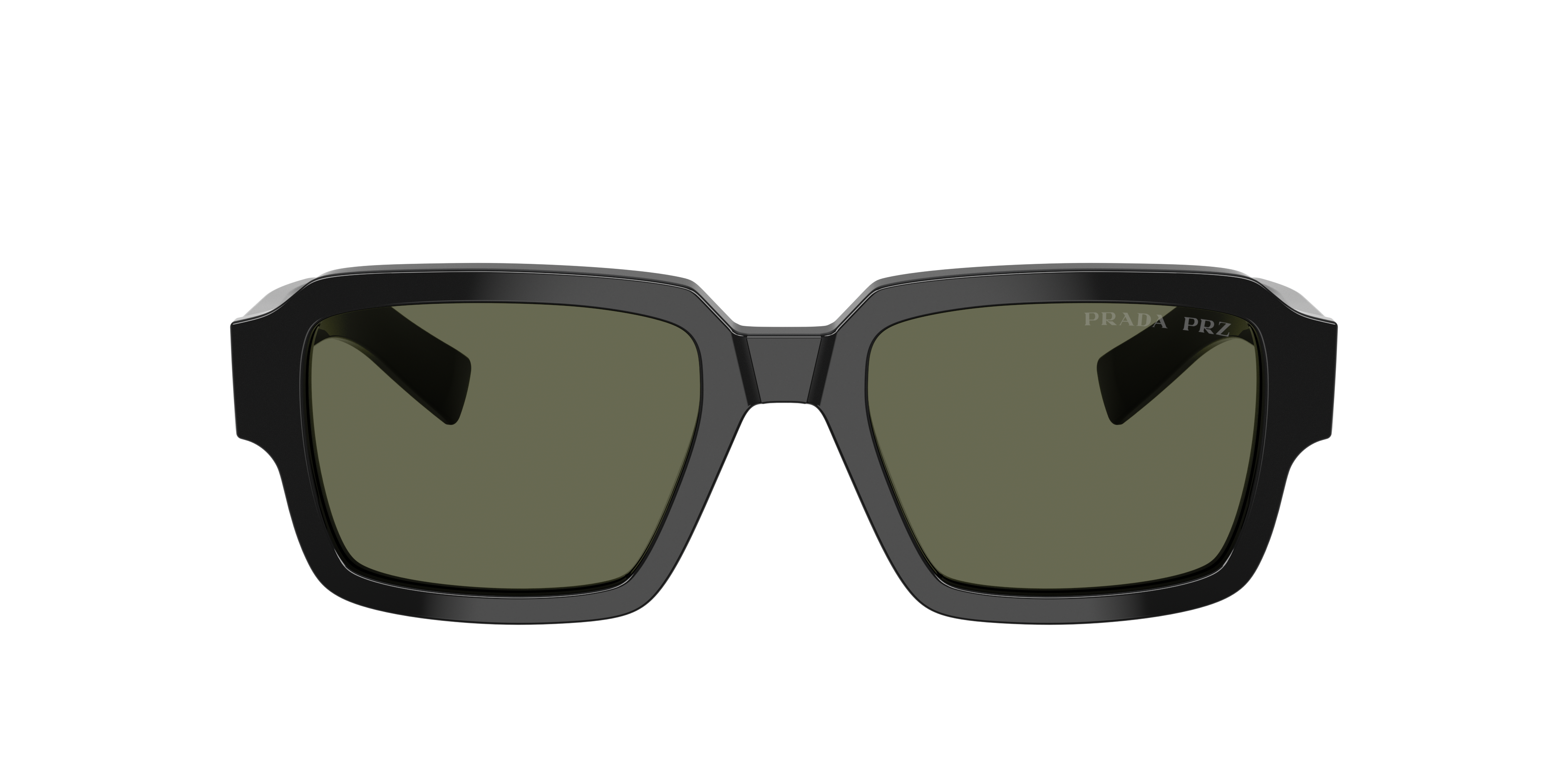 Prada PR 02ZSF M (54 - 19) with Green lenses and Black frame