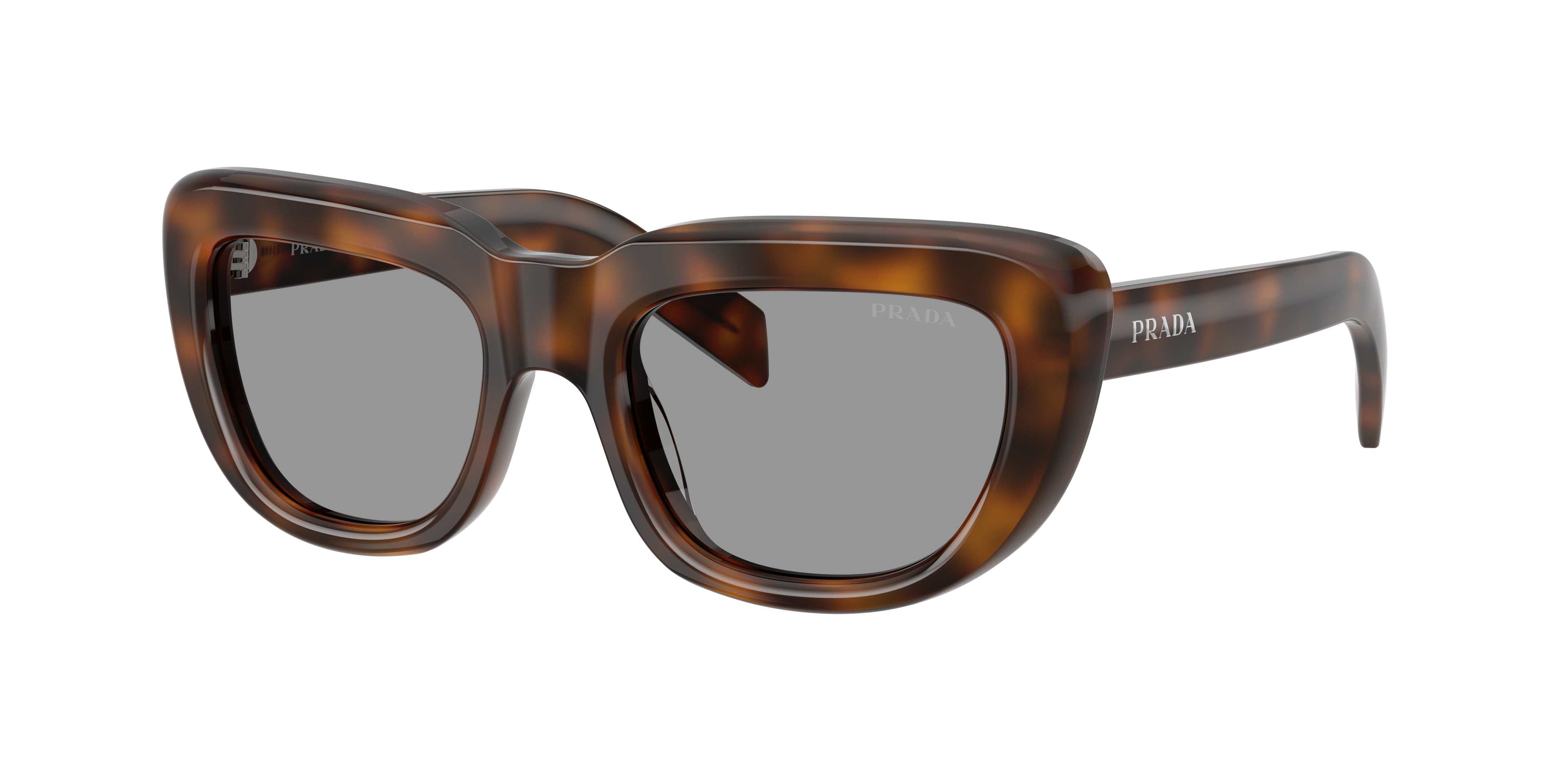 Prada Woman Sunglass PR D07S -  Frame color: Juniper Tortoise, Lens color: Grey