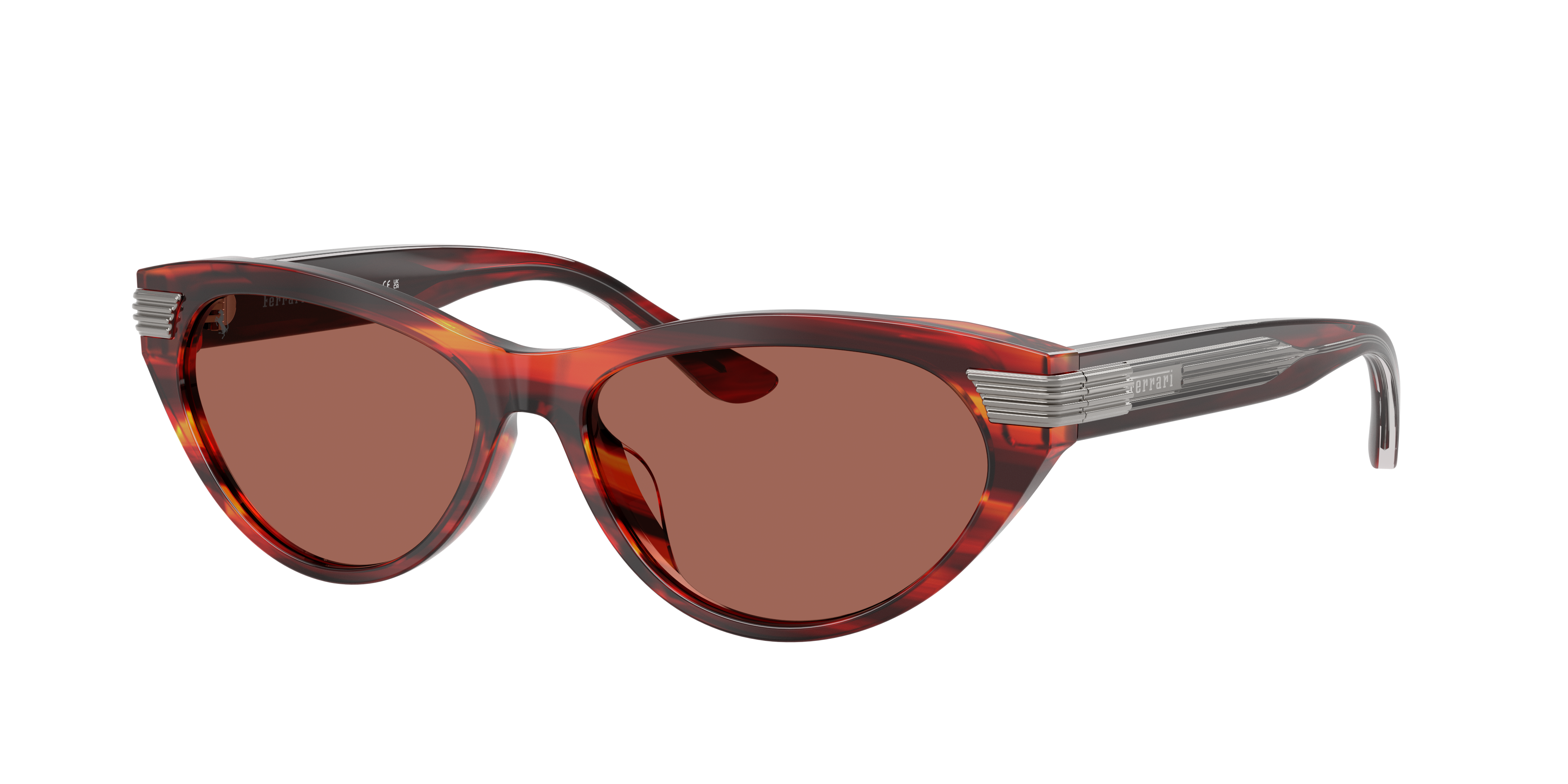 Ferrari Woman Sunglass FH2020U -  Frame color: Striped Brown, Lens color: Brown