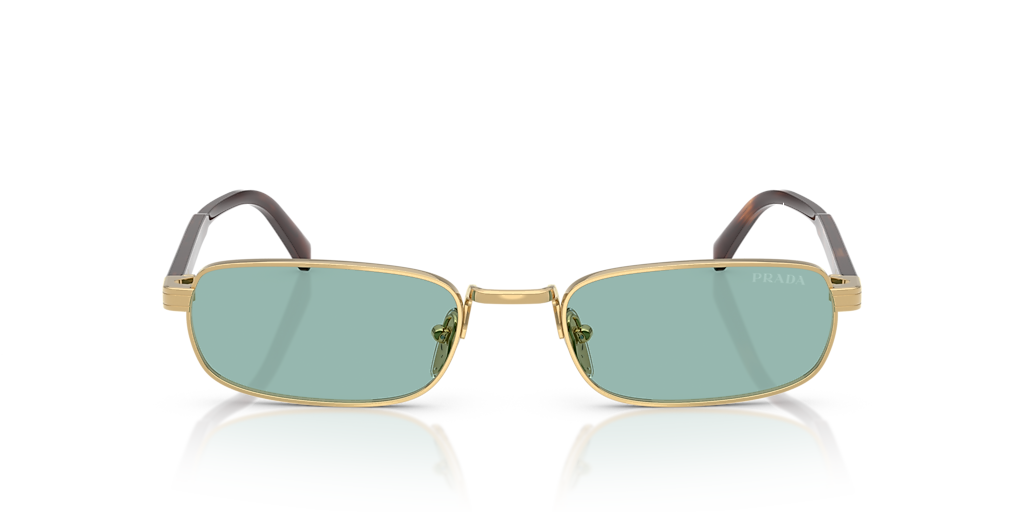 PRADA PR B54S Gold - Men Luxury Sunglasses, Petrol Green Lens