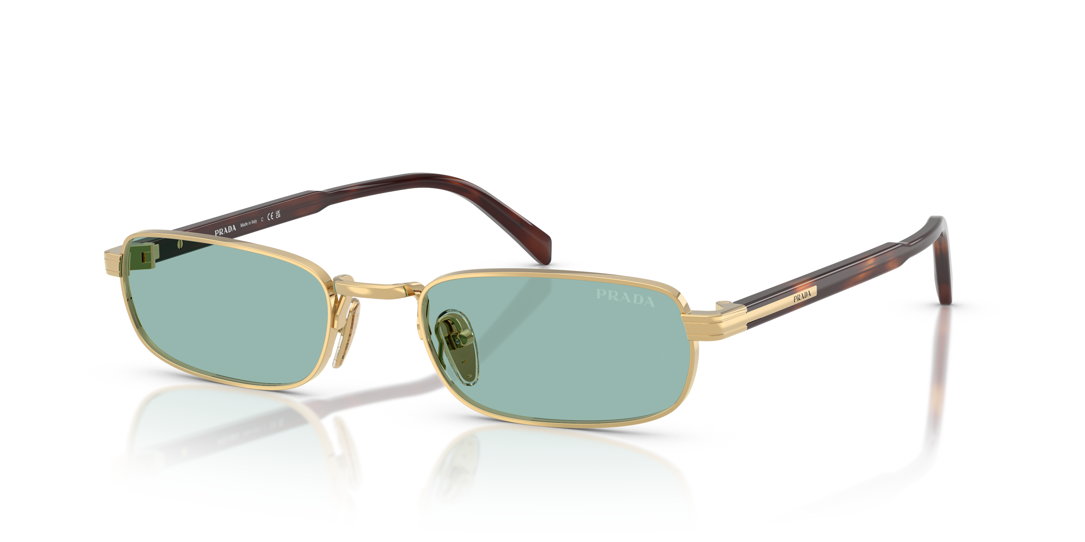 Prada PR B54S M (54 - 20) with Green lenses and Gold frame