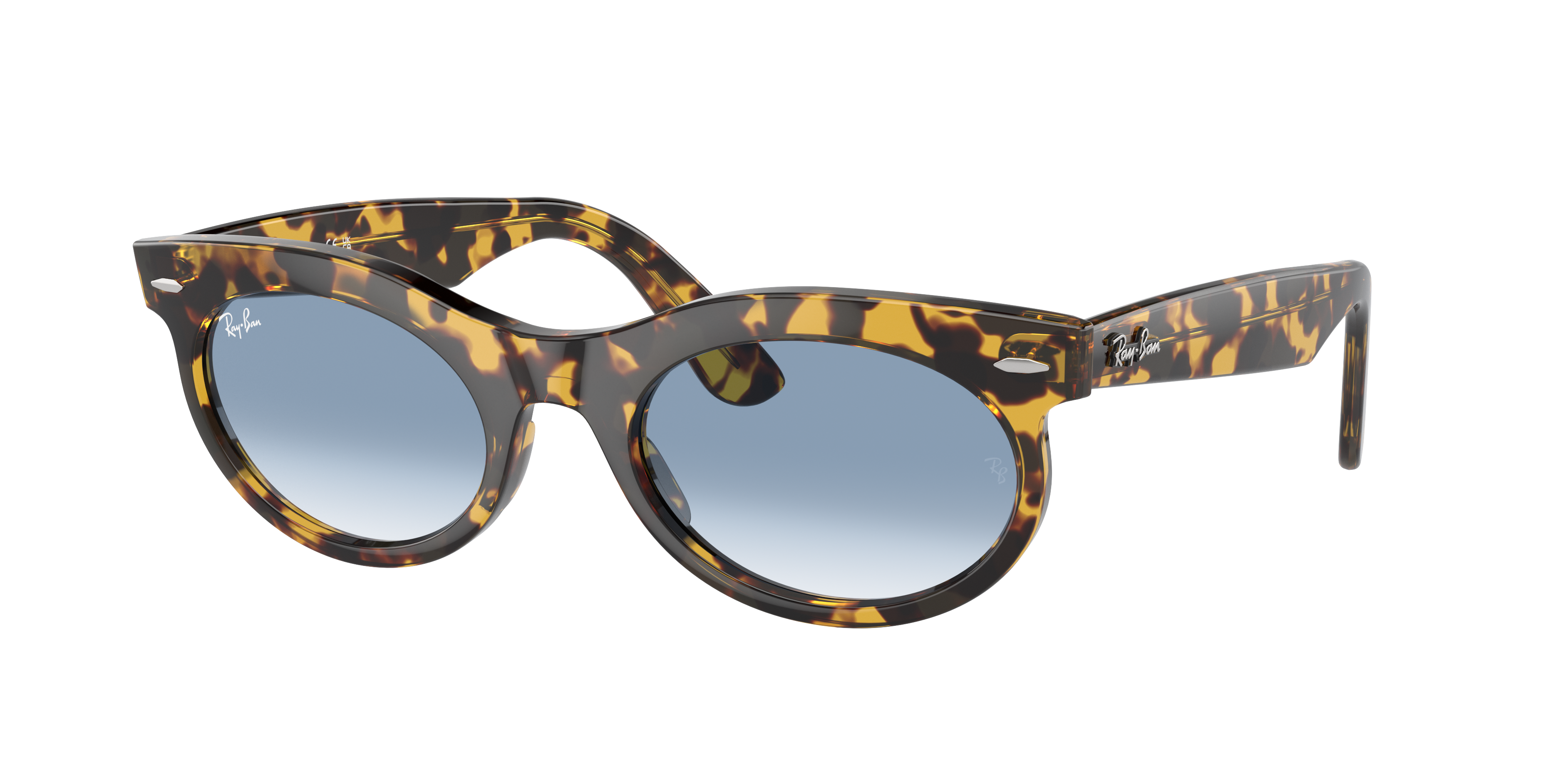 Ray-Ban Unisex Sunglass RB2242 Wayfarer Oval -  Frame color: Yellow Havana, Lens color: Clear & Blue