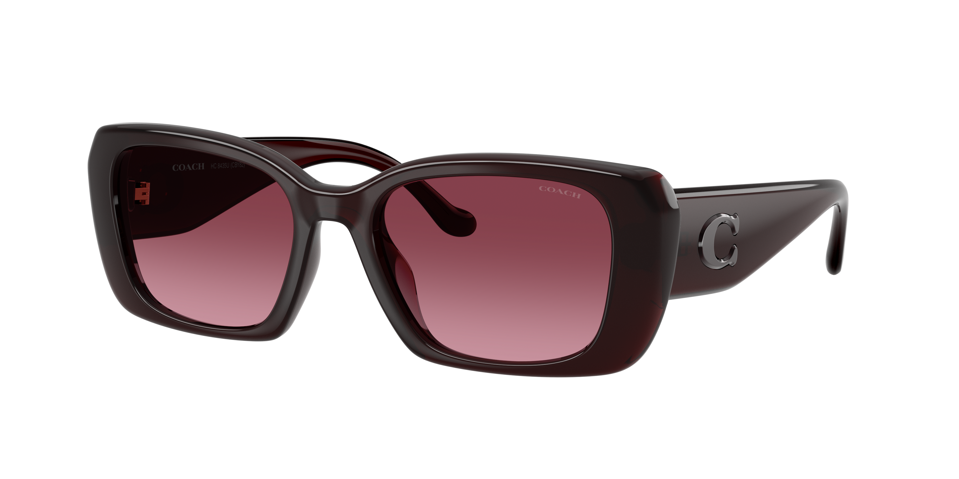 Coach Maxi Sculpted C Oversized Rectangle Sunglasses In Brown