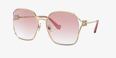 Miu Miu MU 52WS 60 Pink Gradient & Gold Sunglasses | Sunglass Hut USA