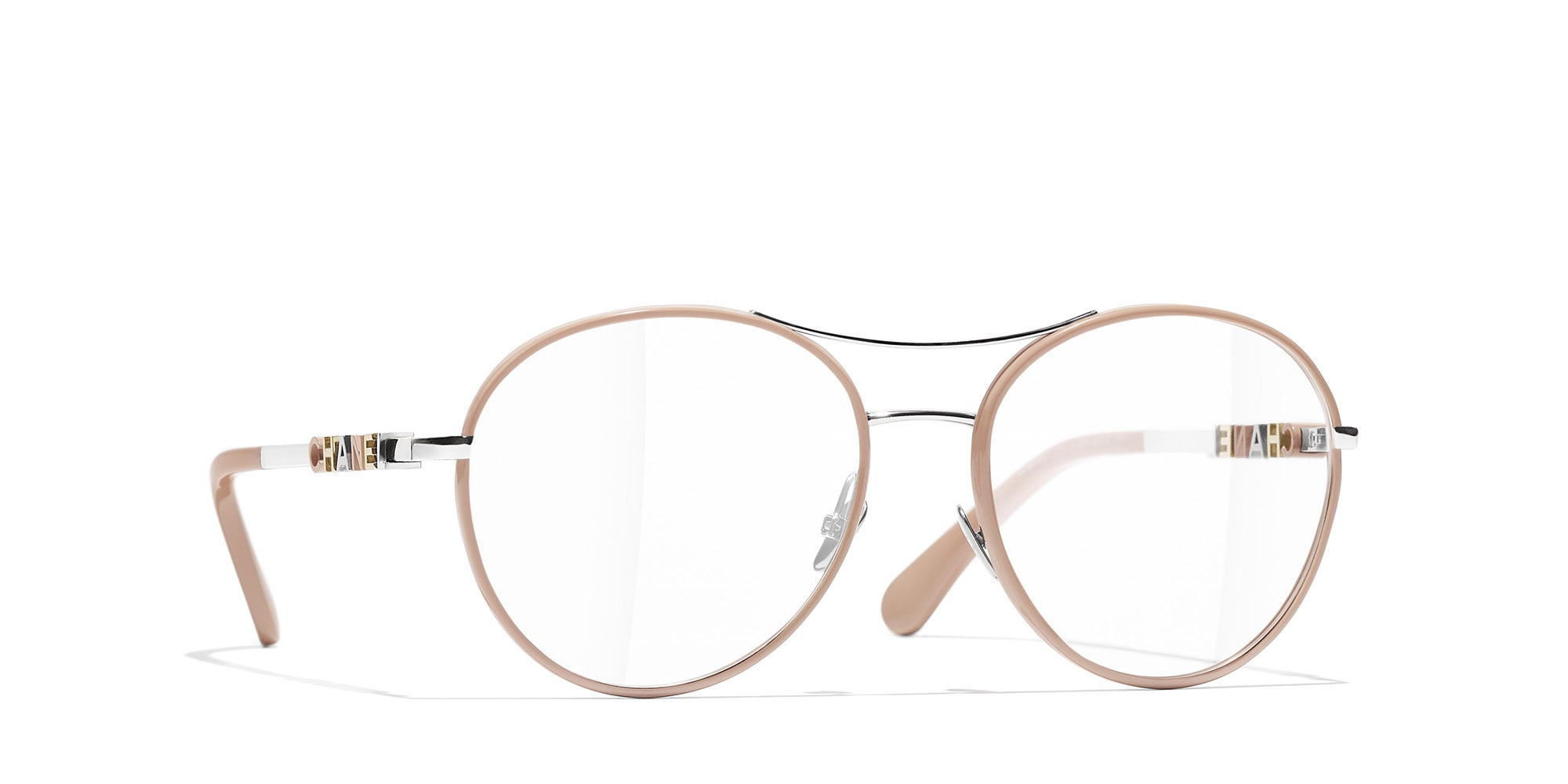 Chanel Woman Sunglass Pilot Eyeglasses CH2214 -  Frame color: Silver, Lens color: Demo Lens