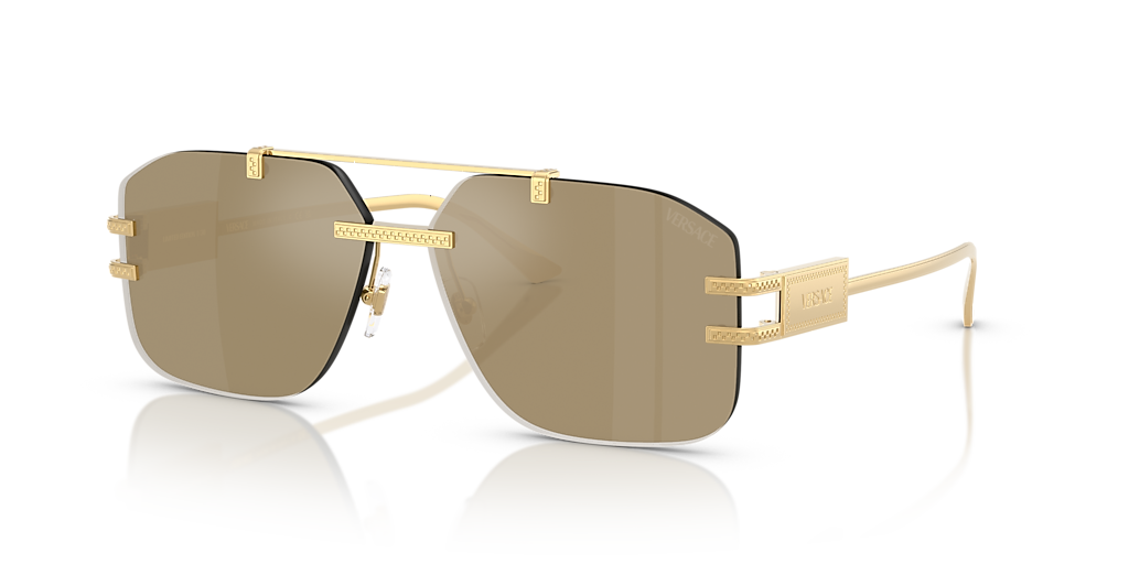 Versace VE2275G L (60 - 12) with Yellow lenses and Gold frame