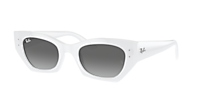 小物 Ray-Ban ORB4430F - Zena 667787 White ZENA BIO-BASED Sunglasses in White Snow and Grey - RB4430F | Ray-Ban®