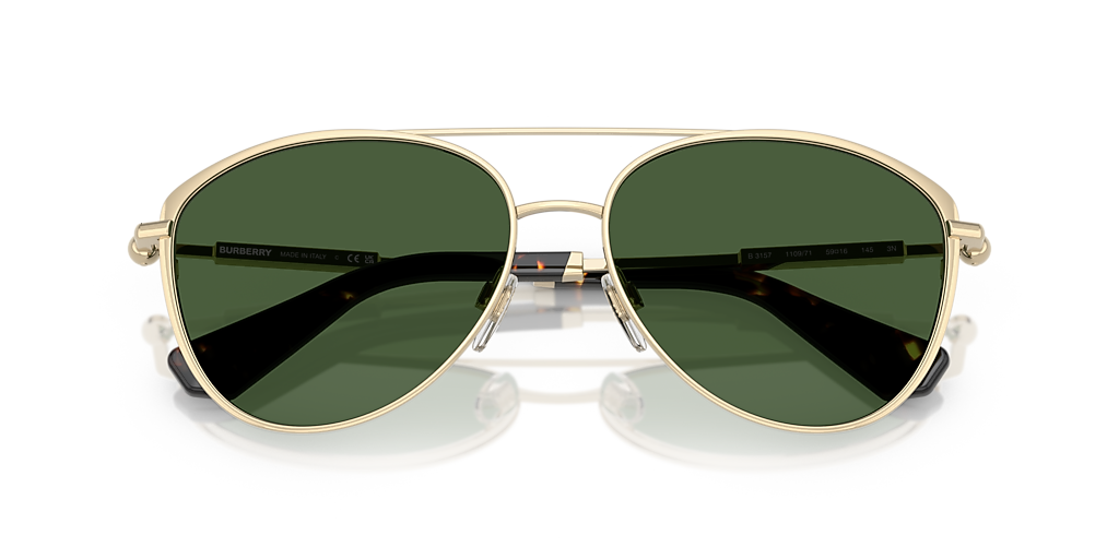 Burberry BE3157 XXL (59 - 16) with Green lenses and Gold frame
