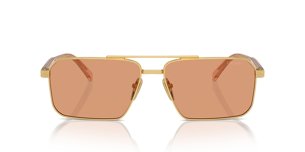 PRADA PR A57S Gold - Men Luxury Sunglasses, Orange Lens