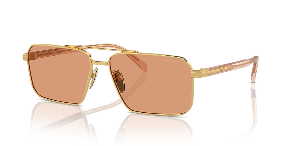 Prada PR A57S L (58 - 15) with Orange lenses and Gold frame