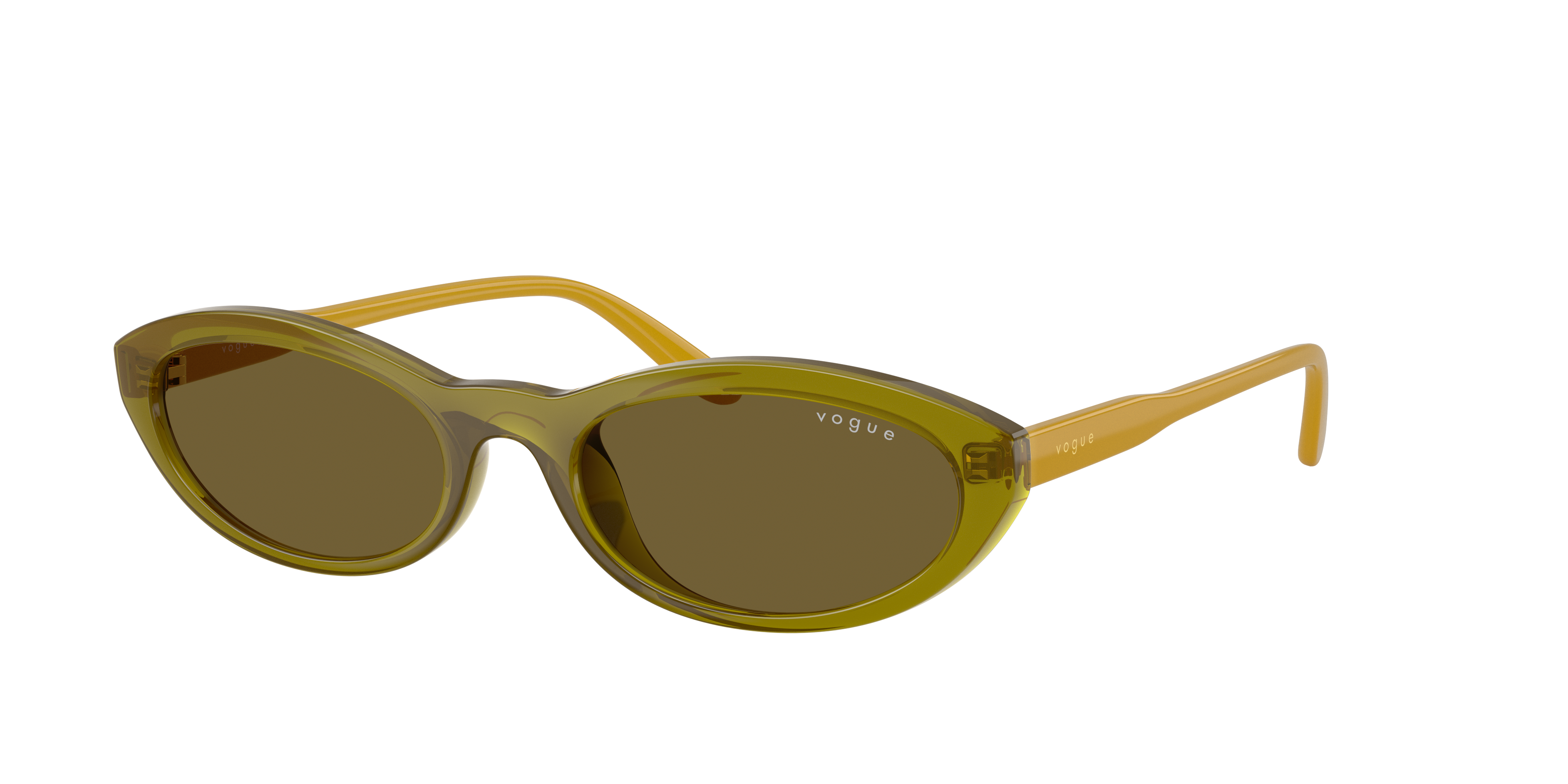 Vogue Eyewear Woman Sunglass VO5697SU -  Frame color: Transparent Olive Green, Lens color: Dark Brown