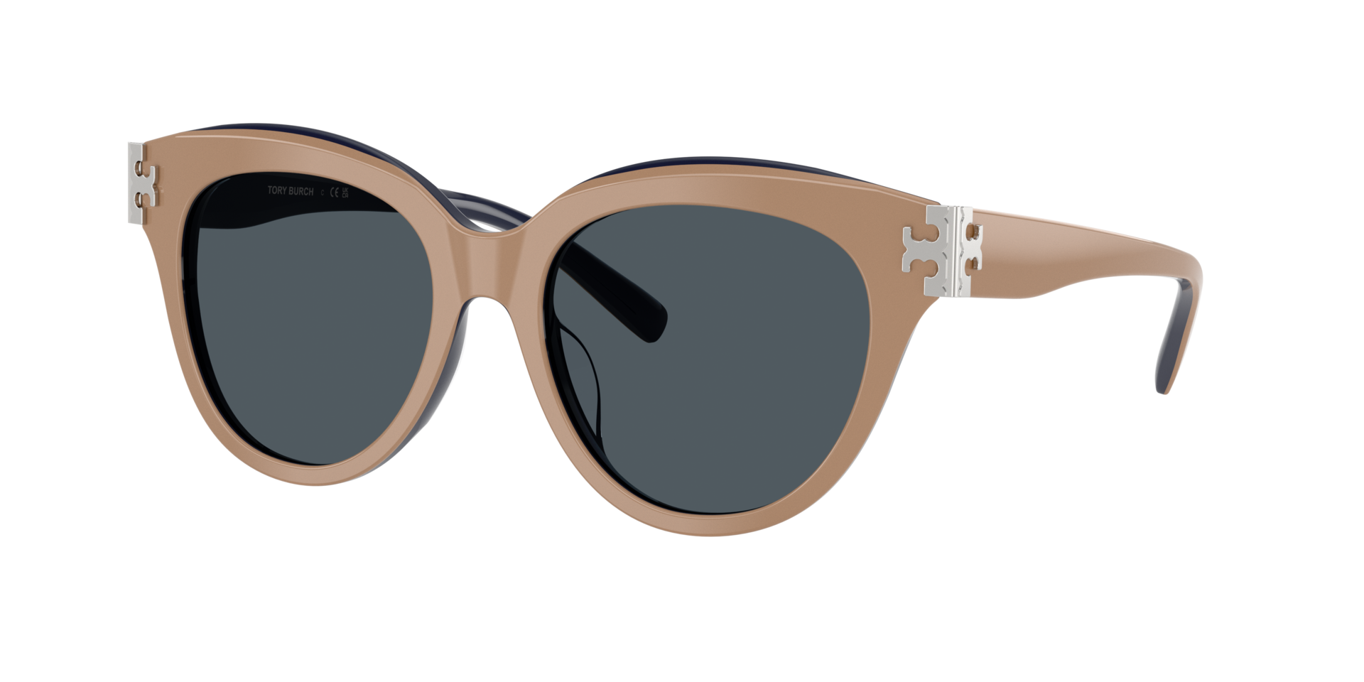 Tory Burch Woman Sunglass TY7209U -  Frame color: Navy/Brown, Lens color: Dark Grey