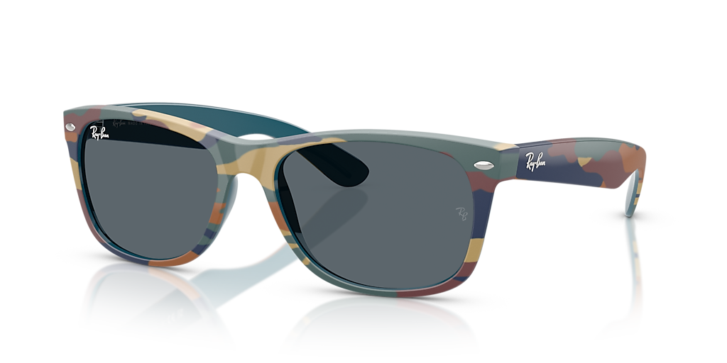 Ray-Ban RB2132 New Wayfarer Classic M (55 - 18) with Blue lenses
